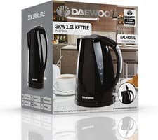 Image of Daewoo Balmoral Electric Jug Kettle Plastic 3000 W 1.6 L, Black - SDA1750