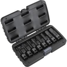 Image of Sealey 8 Piece 1/2" Drive Impact Hexagon Socket Bit Set Metric
