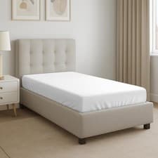 Image of 100% Cotton Single Fitted Sheet White, 400 Thread Count Long Staple Cotton Singl