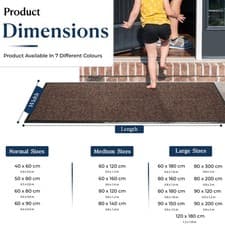 Image of Large Doormat Non-Slip Heavy Duty Outdoor Indoor Entrance Kitchen Hallway Rug UK