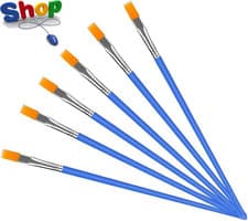 Image of 6Pcs Flat Paint Brushes,Small Brush Bulk for Fine Detailing, Art Painting-Acryli