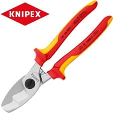 Image of Knipex 95 16 160 VDE Cable Cutters 160mm Stepcut Wire Cutting Shears Pliers