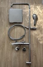 Image of Grohe Vitality Start System 250 Cube Rain Shower Square Thermostatic Mixer