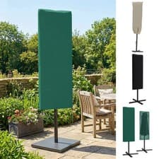 Image of Garden Parasol Cover for 2-4.6m Outdoor Umbrella UV Protector with Rod, Zipper