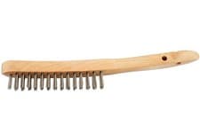 Image of CONNECT 32127 2 Row Wooden Handle Wire Scratch Brush General Purpose 4 Pieces