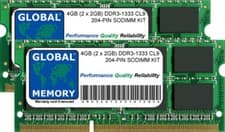 Image of 4GB 2x2GB DDR3 1333MHz PC3-10600 204-PIN SODIMM MACBOOK PRO EARLY-LATE 2011 RAM