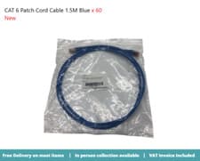 Image of CAT 6 Patch Cord Cable 1.5M Blue x 60 Bagged