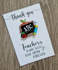 Image of Teacher Gift End of Term Gift Pocket Hug ABC Apple Token Keepsake
