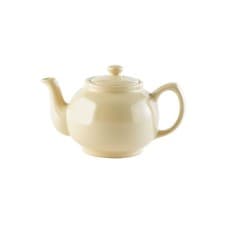 Image of Stoneware Teapot Cream Finish 2 Cup Traditional Serving Tea Pot Container 450ml