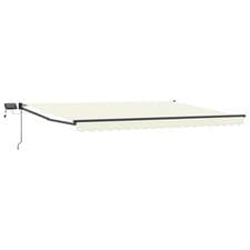 Image of Manual Retractable Awning with LEDs Polyester with PU coating Sun Block vidaXL