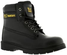 Image of Tradesafe Mens Safety Boots Build Lace Up black UK Size