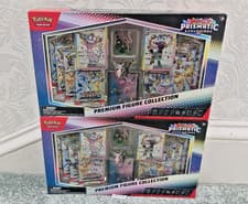 Image of 🔥 2x PRISMATIC EVOLUTIONS PREMIUM FIGURE COLLECTION🔥POKEMON TCG TWO BUNDLE