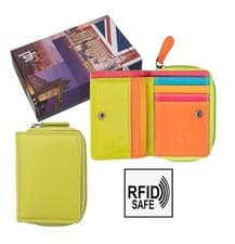 Image of Prime Hide London Collection RFID Blocking Small Green Leather Purse Wallet New