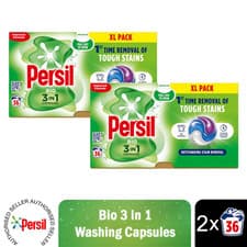 Image of Persil XL 3 in 1 Washing Capsules Bio, Non Bio or Colour Protect 36 Washes
