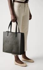 Image of TED BAKER LARGE BLACK DARSHAY DITSY PRINTED ICON BAG SHOPPER TOTE SHOULDER BNWT
