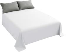 Image of Cotton Breathable White Flat Sheets 400 Thread Count Super Soft All UK Sizes
