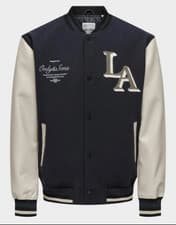 Image of Only & Sons Blue Varsity Jacket Bomber Street Wear Size Small New