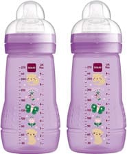 Image of MAM Easy Active Bottles 2-Pack 270ml with Medium Flow Teats - Ballet Slipper