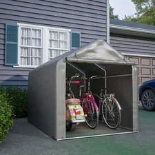 Image of Storage Tent Bicycle Motorbike PE Shed Backyard Waterproof Large 2.2*1.6M Grey