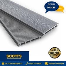 Image of Silver Composite Decking Board 3.6m – Woodgrain & Grooved | Low Maintenance