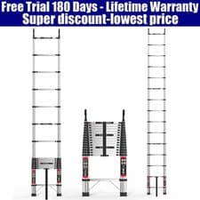 Image of 2.6M-5M Heavy Duty Multi-Purpose Stainless Steel Telescopic Ladder Extendable
