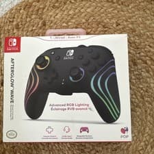 Image of Nintendo Switch Afterglow Wave Wired Black Genuine PDP