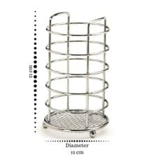 Image of Chrome Cutlery Drainer Utensil Holder Kitchen Storage Stand Drawer Organiser