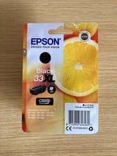 Image of 2x Epson Genuine 33XL Black Ink Cartridges T3351 Oranges 12.2ml (Exp Date 04/21)