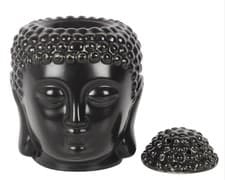 Image of Large BLACK Oil Burner and Wax Melt Black Buddha Head Buddha Burner! Gorgeous!