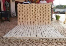 Image of Moroccan berber white rug Beni Ourain rug handmade Moroccan Rug 100% wool rug