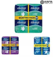 Image of Always Ultra Sanitary Towels Pads Wings 40 48 56 Night Long Normal All Sizes Pak