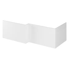 Image of Hudson Reed Fusion Gloss White 700mm Square Shower Bath End Panel - OFF179