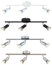 Image of 3 Way Ceiling Lights Spotlight Modern LED GU10 Bulbs Adjustable Kitchen Fitting