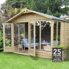 Image of Forest 4LIFE Apex Summerhouse 8x10 Double Door 6 Window Garden Shed