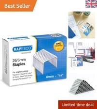 Image of Rapesco Type 26/6 mm Galvanised Staples Pack of 5000 for Office Desktop Staplers