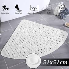 Image of Rubber Corner Shower Mat Sector Corner Bath Mats Anti Mould Quadrant Bath Mats