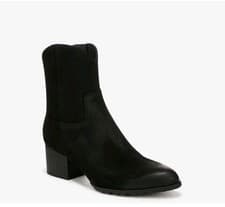 Image of Vionic Women's Bishop Black Suede Leather Western Boho Ankle Boots! Size 9.5