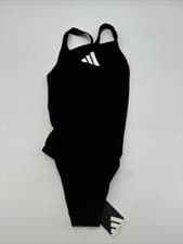 Image of adidas Black Small Logo Swimsuit 7/8yrs Childrens Comfortable Fit Swimsuit Girls