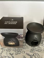 Image of Black Cauldron Cut Out Oil Burner Home Fragrance Gift Decor Aromatherapy