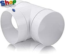 Image of 100Mm round Ducting Tee Connector – 4” White Plastic Ventilation Pipe T-Piece fo