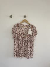 Image of BA&SH Floral Pink V-Neck Blouse