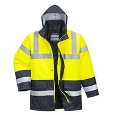 Image of PORTWEST Hi Vis Traffic Jacket Winter Lined Safety Work Waterproof Coat S466