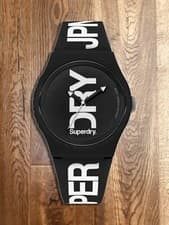 Image of Superdry Unisex Urban XL Analogue Quartz Watch with Silicone Strap SYG189BW BLK
