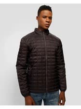 Image of GUESS Men's Super Light Ecodown Packable Puffer Jacket Jet Black Small