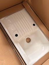 Image of White Ceramic Wickes Sink Brand New Slight Chip Kitchen Boxed