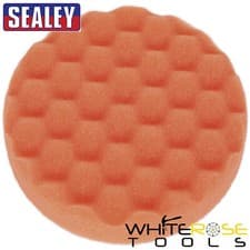Image of Sealey Buffing Polishing Foam Head Hook & Loop Ø150 x 25mm Orange/Firm