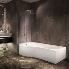 Image of Ari 1700 x 700mm Shower Bath, Panel & Screen - Left Hand (724)