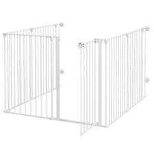 Image of PawHut 2 in 1 Dog Pen, Safety Pet Gate, 6 Panels, for Medium Dogs, 90Hcm - White