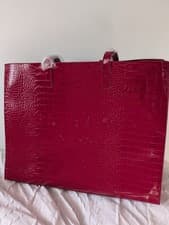 Image of Red Croc-Effect Ted Baker London Tote Bag – Large & Stylish
