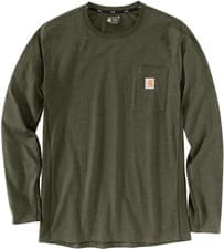 Image of Carhartt Longsleeve Force Flex Pocket T-Shirt L/S Basil Heather
